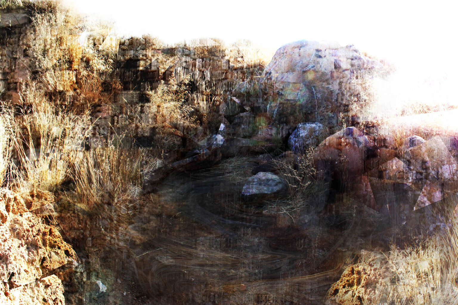 Forgotten enclave (2024), digitally manipulated photo montage on matte paper, 51,5 x 70 cm